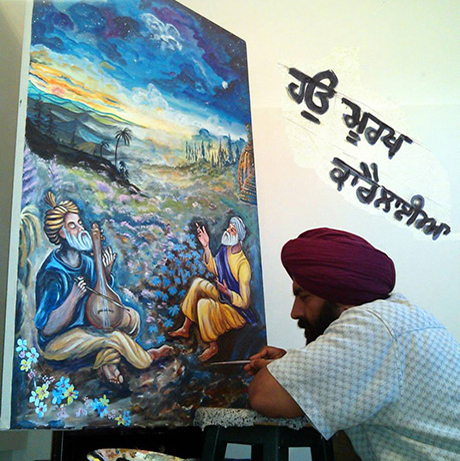 faux finish, wall painting, metallic, wood graining, marbling, indian, sikh, hindu, philosophy, Sikhism, inspirational