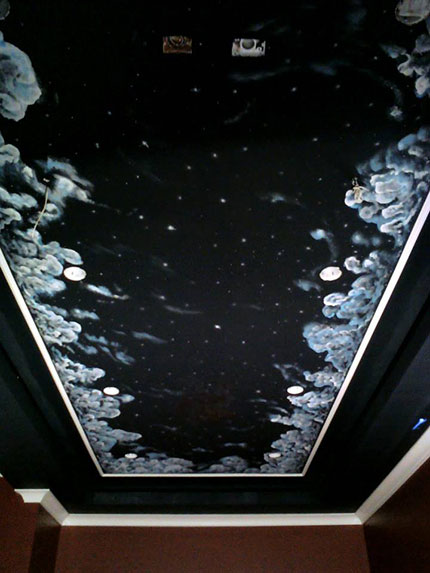 decoration, decorative painting, interior, ceiling, sponge painting, faux finish, wall painting, metallic