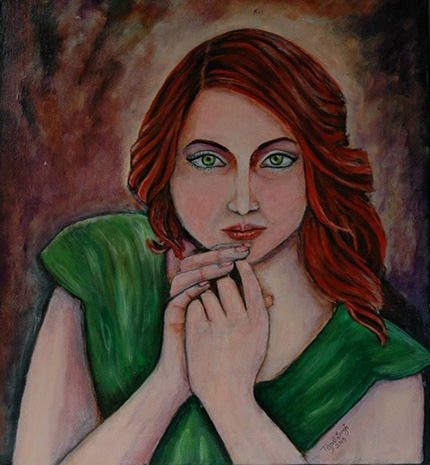 mirja, Mirza, hand painting, huge, miniature, canvas, panels, resin, varnish, laal paree, lal pari, fairy, apsra